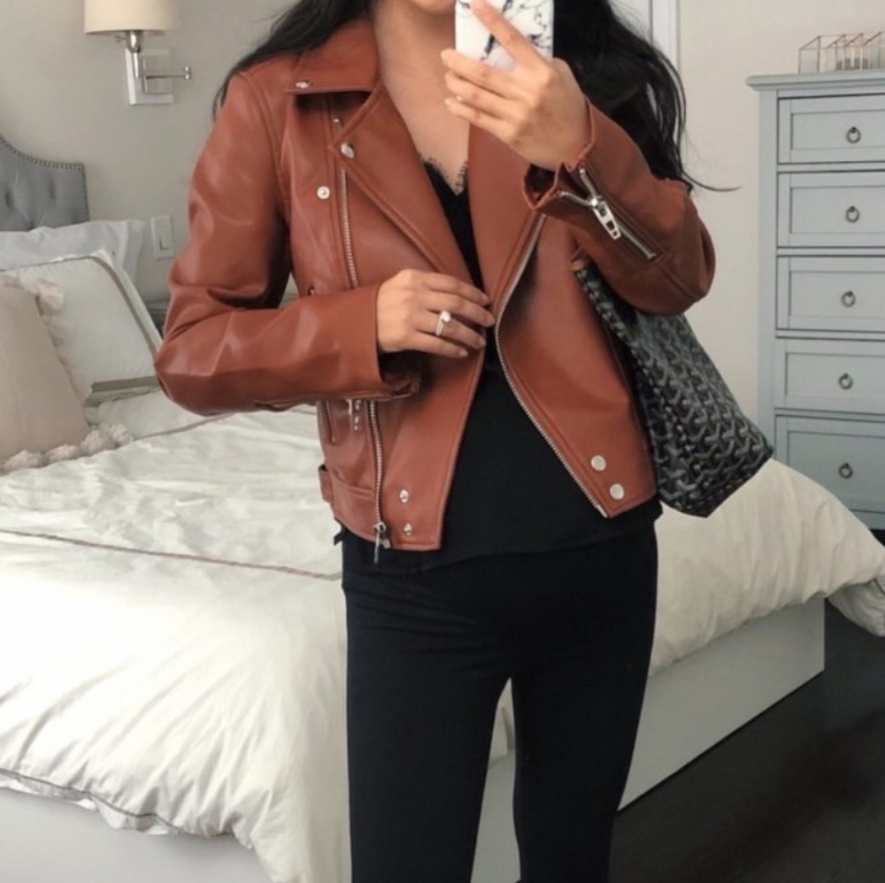 Blank NYC Faux Leather Jacket in Cognac